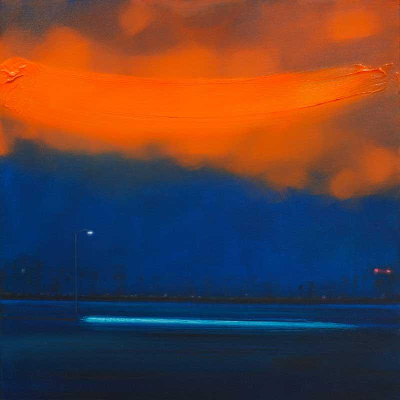 Galerie-Ahlers-Sigrid-Nienstedt-Grosses-oranges-Licht-2020-Oel-auf-Leinwand-80x80cm